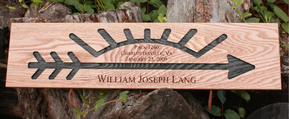 Arrow of Light Plaque Style #2 with Black Inlay