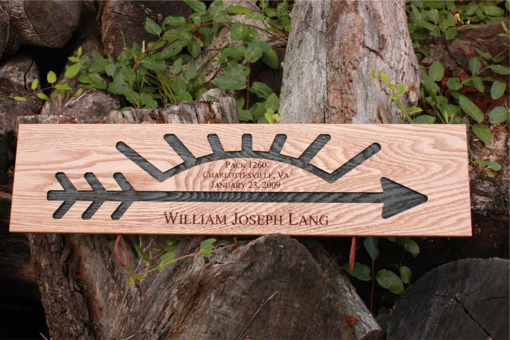 Arrow of Light Plaque Style #2 with Black Inlay