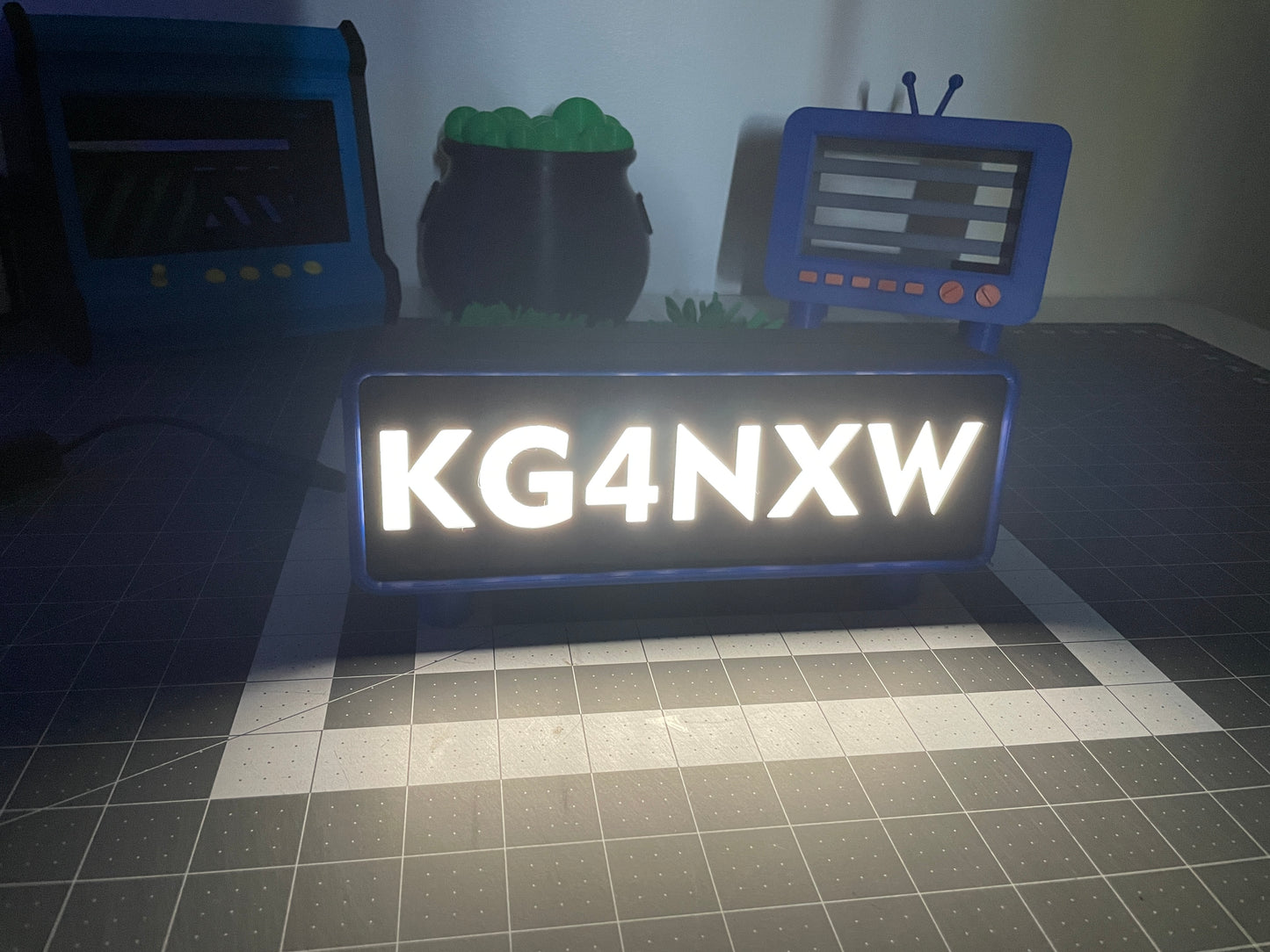 3D Printed LED Call Sign Desk Light