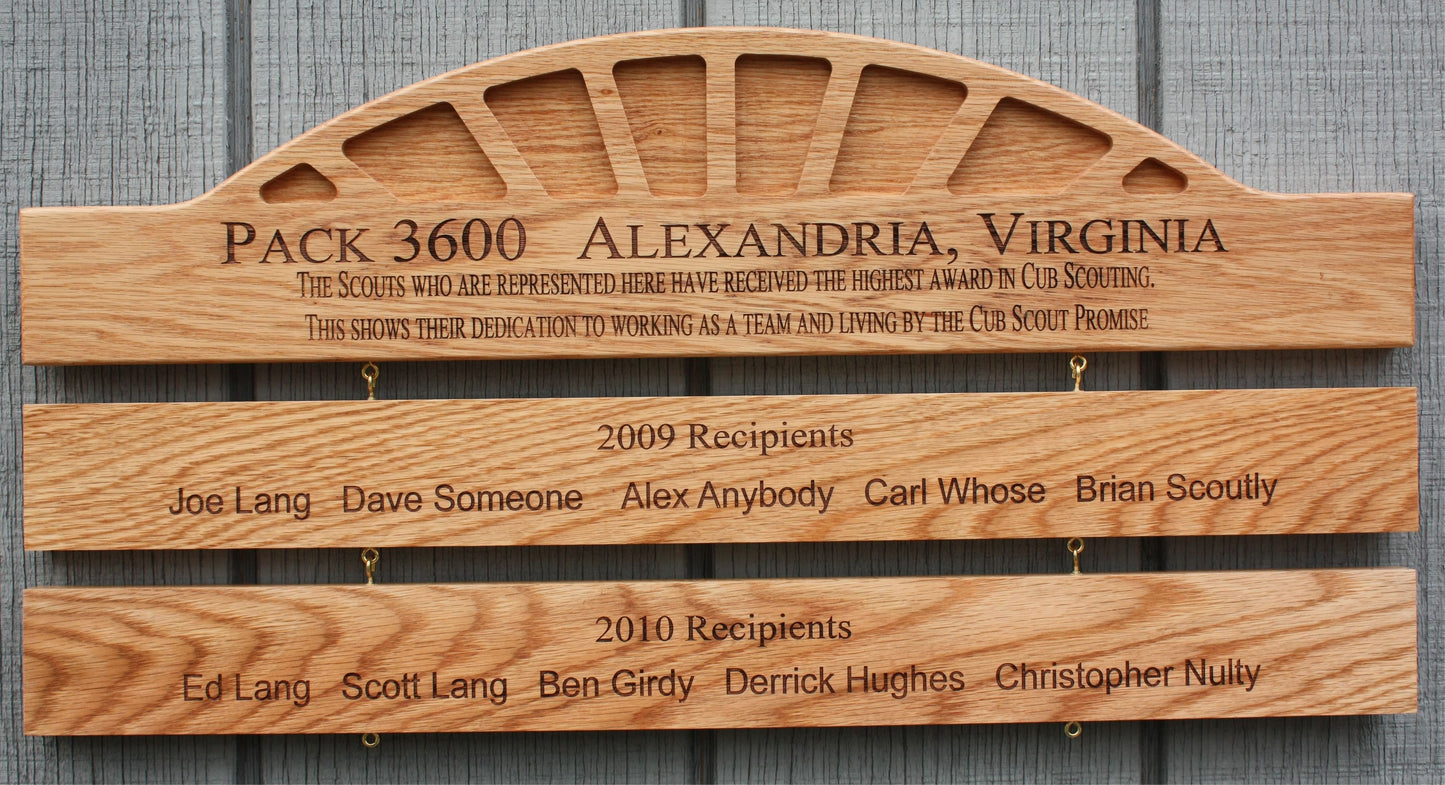 Pack Plaque Perpetual Arrow of Light Award
