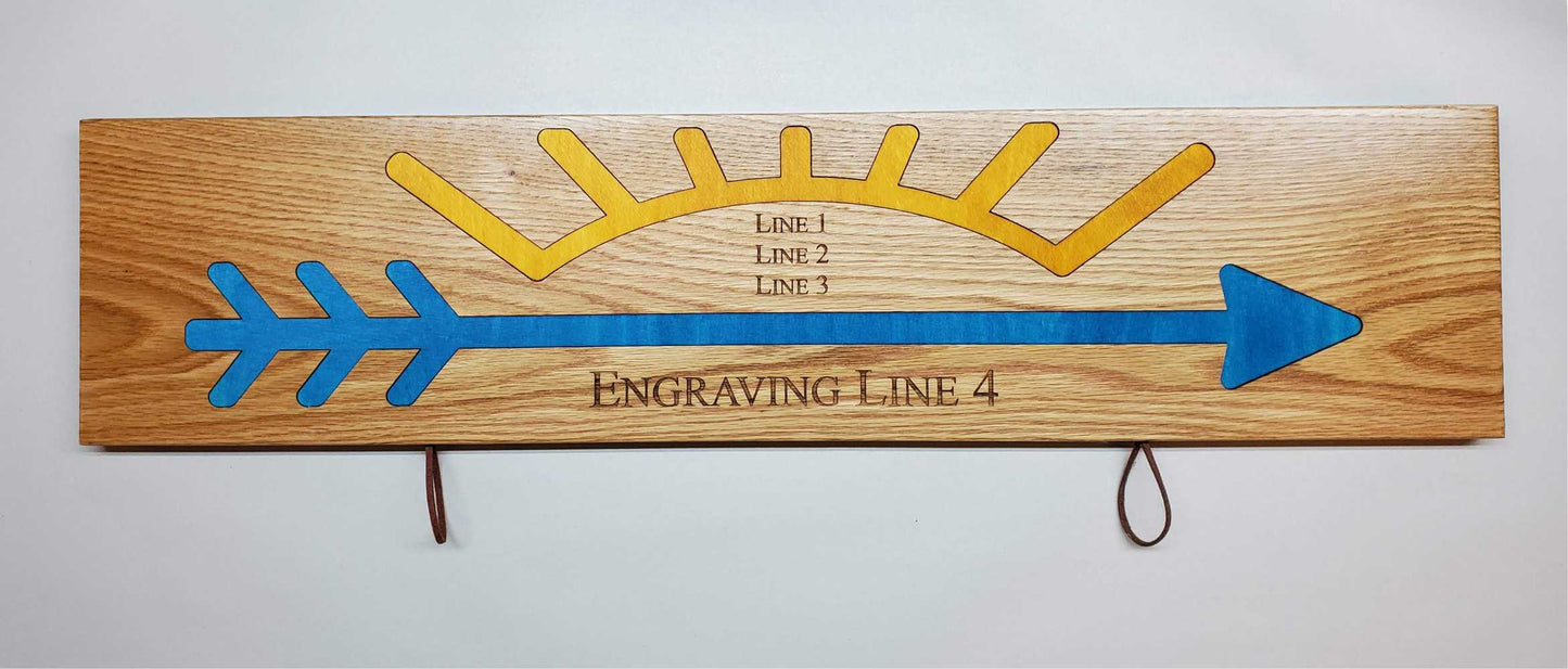 Arrow of Light Plaque Style #2 with Blue and Gold Inlay