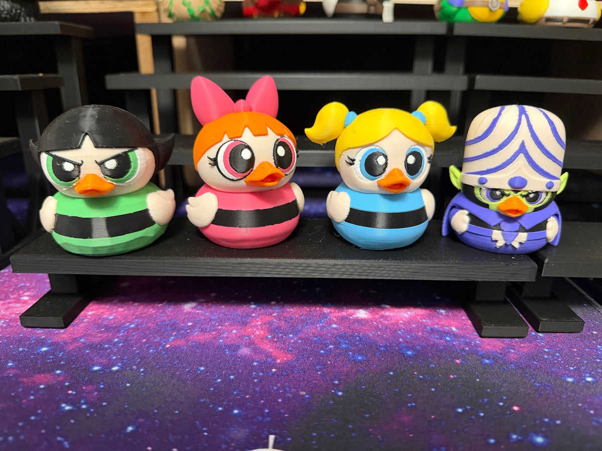 Power Puff Girls Ducks.  Blosson, Bubbles, Buttercup and Mojo