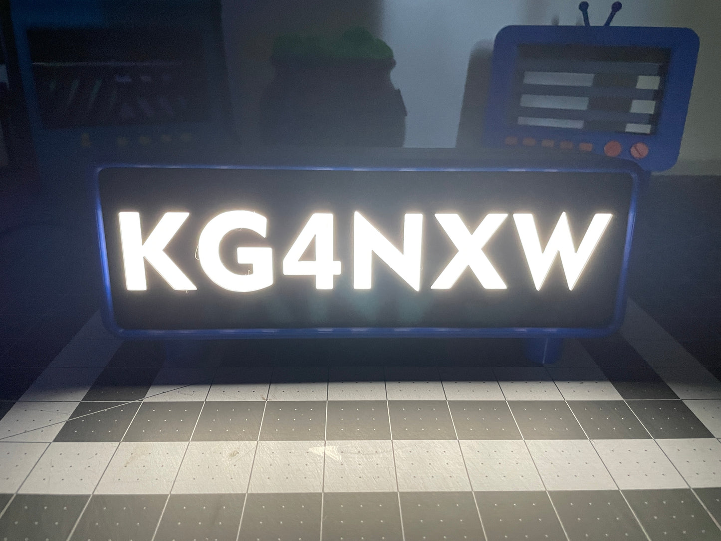 3D Printed LED Call Sign Desk Light