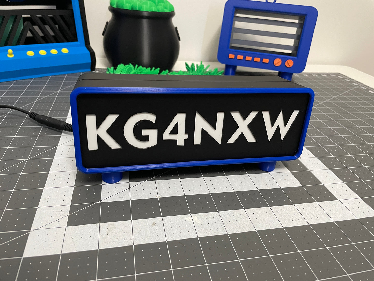 3D Printed LED Call Sign Desk Light