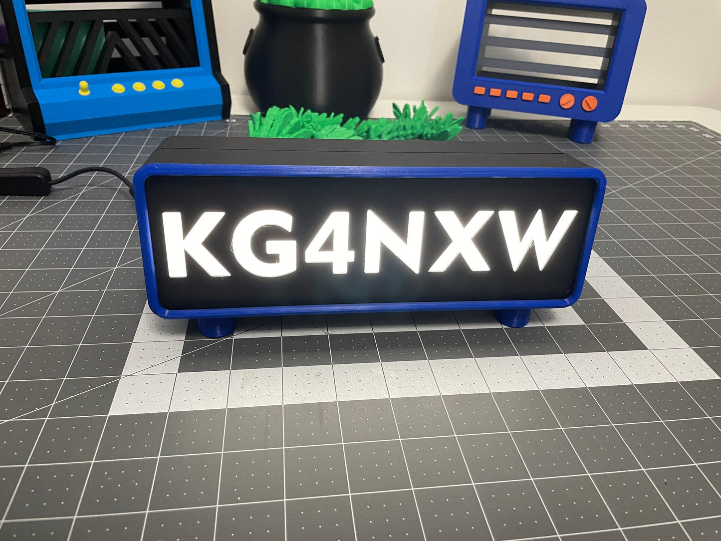 3D Printed LED Call Sign Desk Light